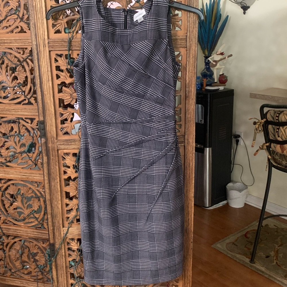 Plaid and Houndstooth Calvin Klein Career Dress